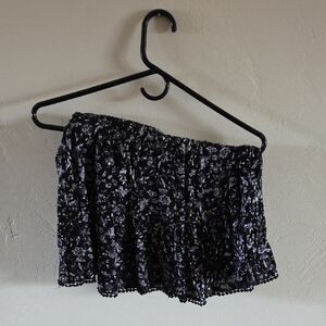 Floral Black and White Skirt